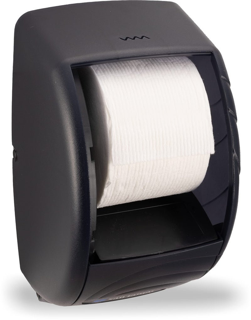 San Jamar R3590TBK Black Pearl Oceans Duett Standard Bath Tissue Dispenser - Image 2